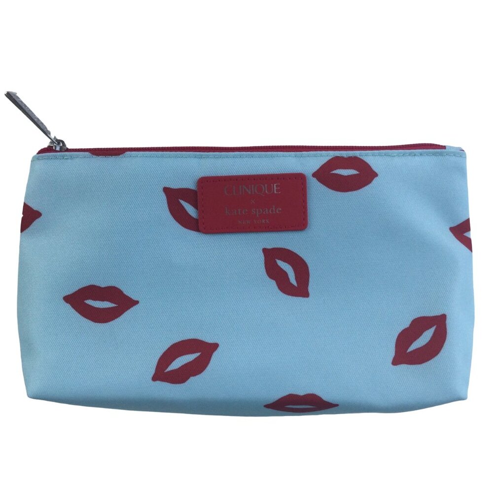 Clinique By Kate Spade NY Zipper Pouch Blue/Red
